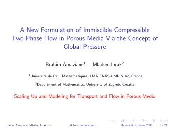 A New Formulation of Immiscible Compressible  Two-Phase Flow in Porous Media Via the Concept of