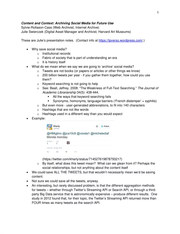 1 content and context archiving social media for future
