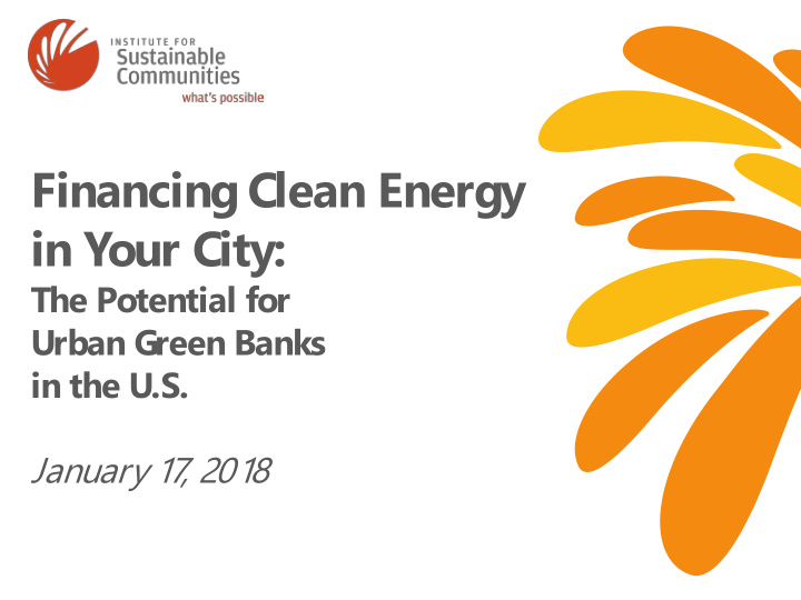 financing clean energy in your city