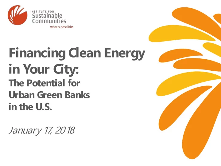 financing clean energy in your city