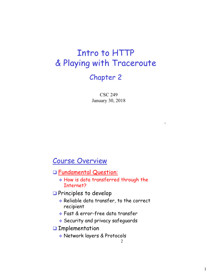intro to http playing with traceroute