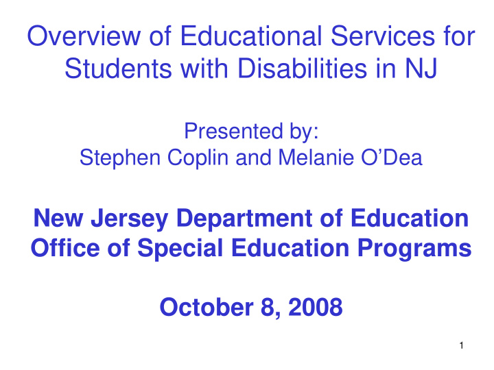 overview of educational services for students with