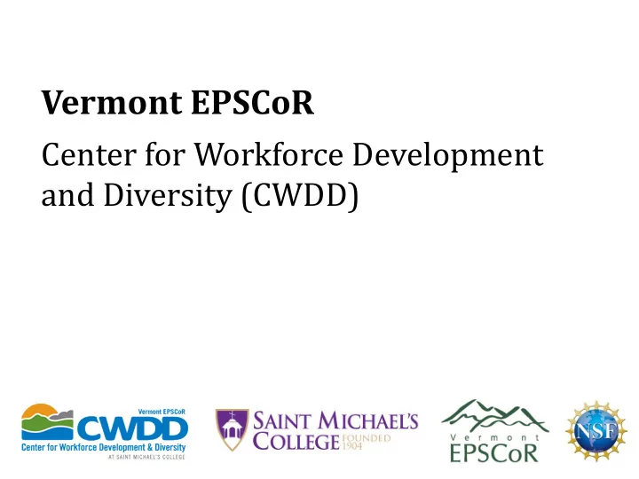 vermont epscor