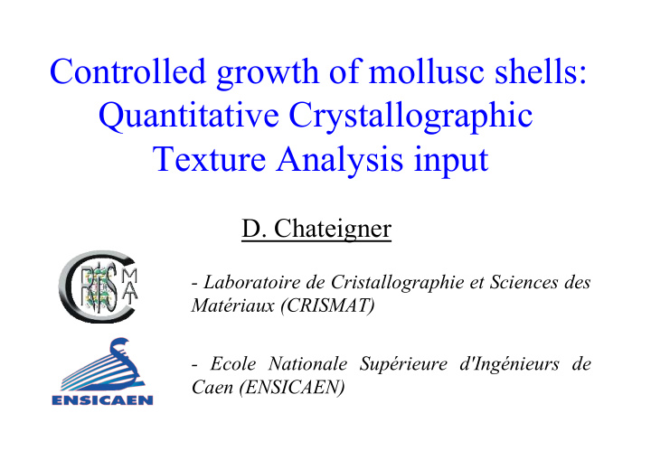 controlled growth of mollusc shells quantitative