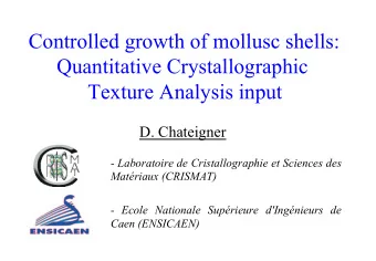 Controlled growth of mollusc shells:  Quantitative Crystallographic  Texture Analysis input  D.