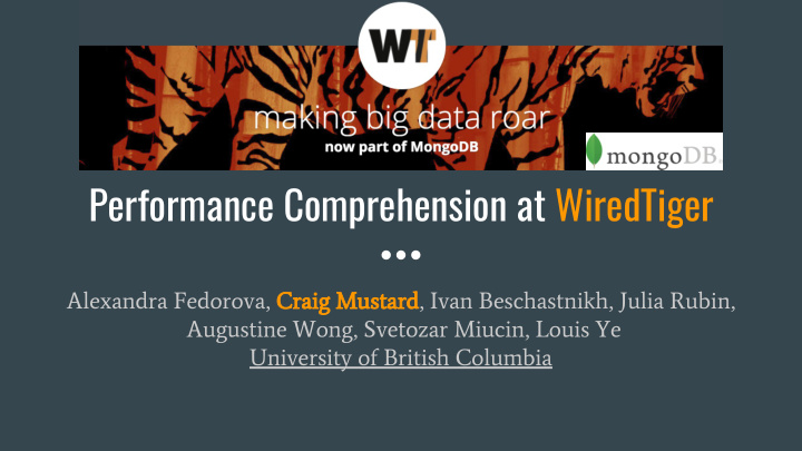 performance comprehension at wiredtiger