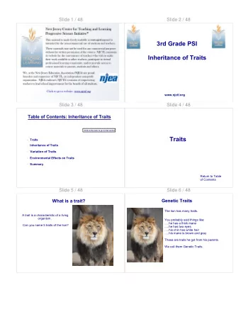 Traits  Traits  Inheritance of Traits  Variation of Traits  Environmental Effects on Traits