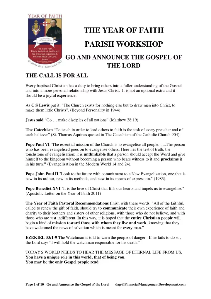 the year of faith