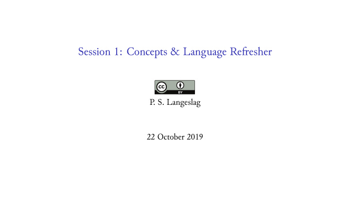 session 1 concepts language refsesher
