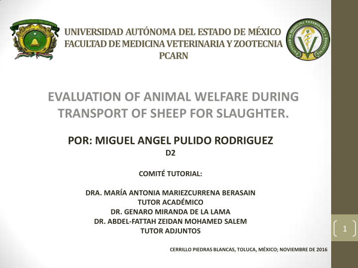 evaluation of animal welfare during transport of sheep