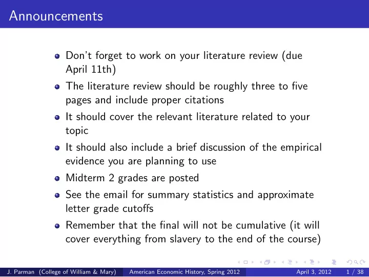 announcements
