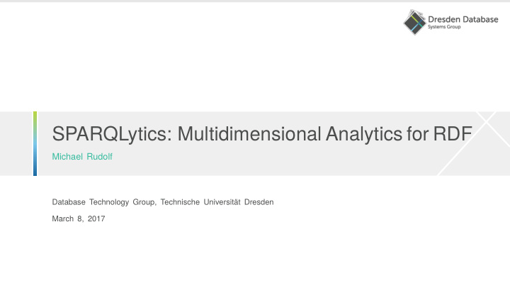 sparqlytics multidimensional analytics for rdf