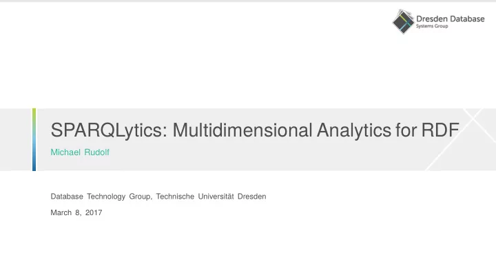 sparqlytics multidimensional analytics for rdf