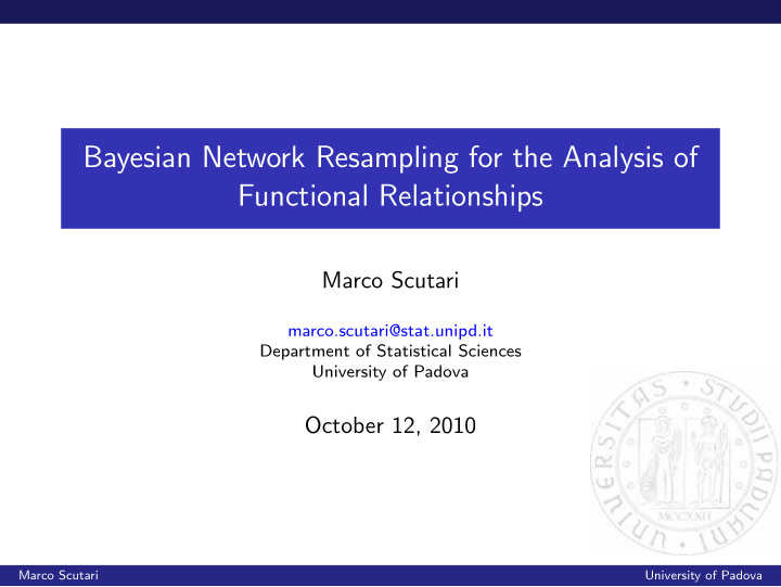 bayesian network resampling for the analysis of