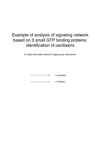 Example of analysis of signaling network  based on 3 small GTP binding proteins:  identification of