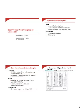 1  A Comparison of Open Source Search  A Comparison of Open Source Search  Engines  Engines