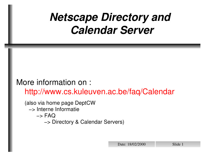 netscape directory and calendar server