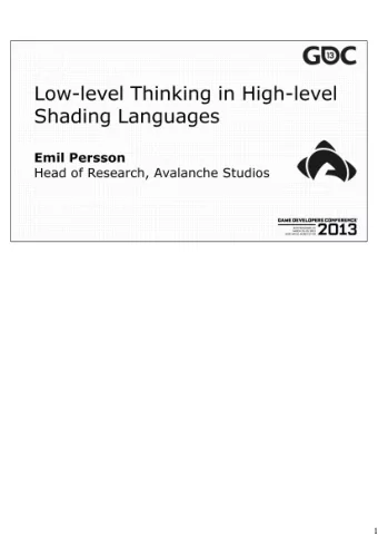 1  This topic has grown on me over the years as I have  seen shader code on slides at conferences,