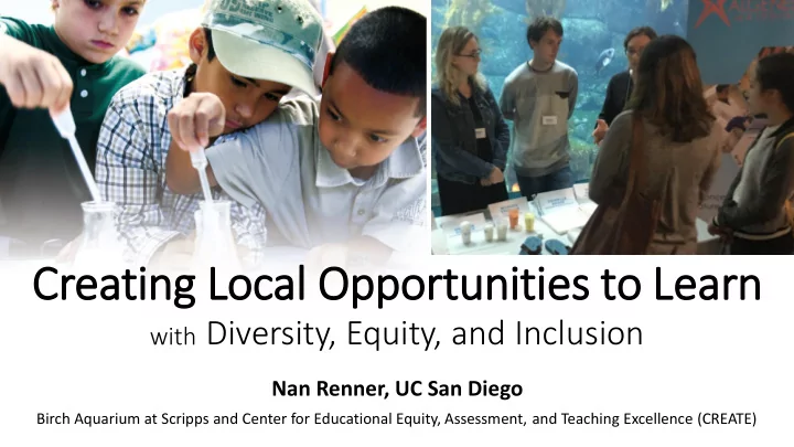 creating local opportunities to lea earn