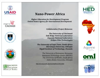 Nano-Power  Africa  Higher  Education  for  Development  Program  United