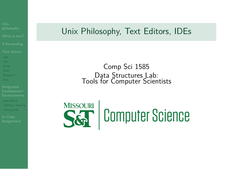 unix philosophy text editors ides