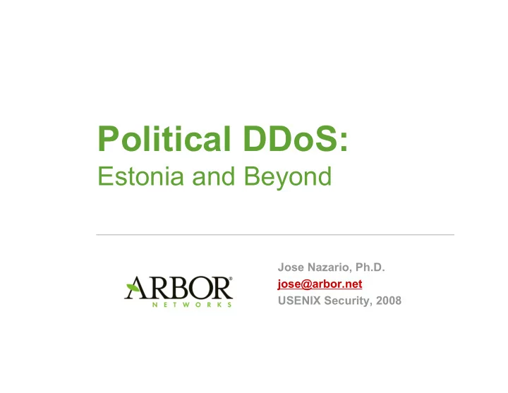 political ddos