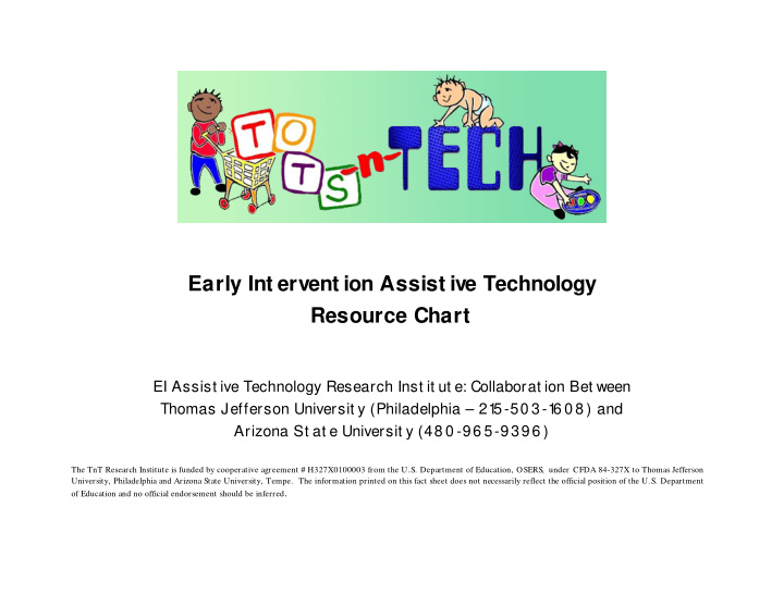 early int ervent ion assist ive technology resource chart
