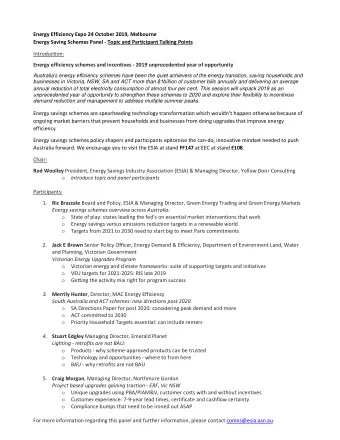 Key points   4 state energy savings schemes are the biggest game in  town (and under review)