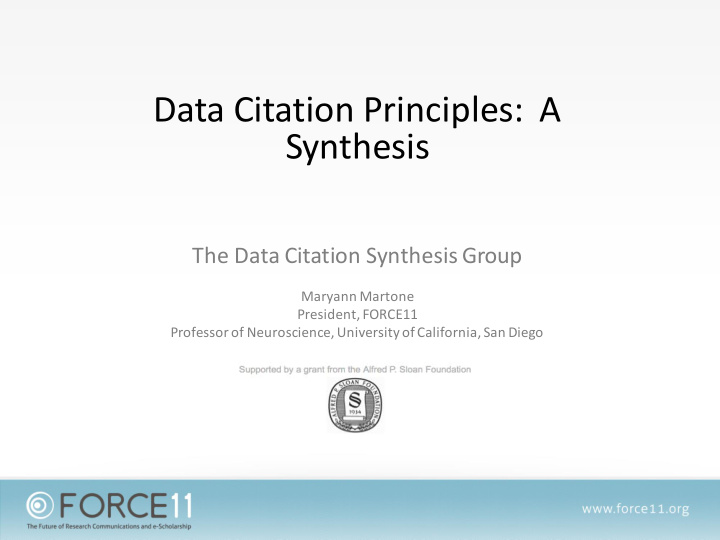 data citation principles a synthesis