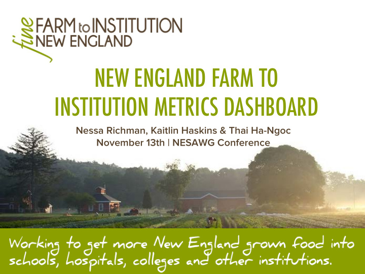 new england farm to institution metrics dashboard
