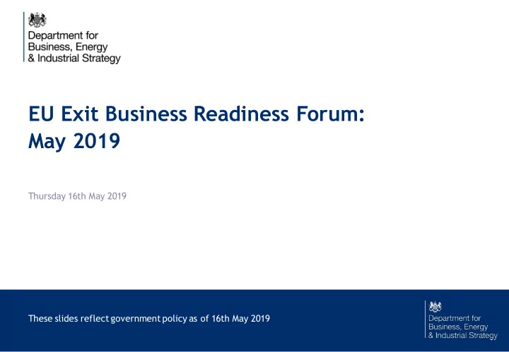 eu exit business readiness forum may 2019