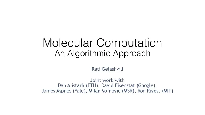molecular computation