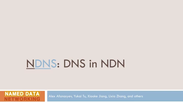 ndns dns in ndn