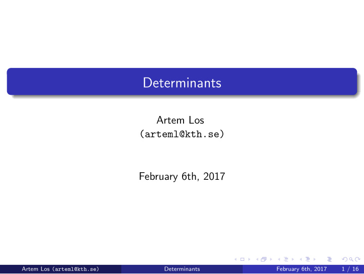 determinants