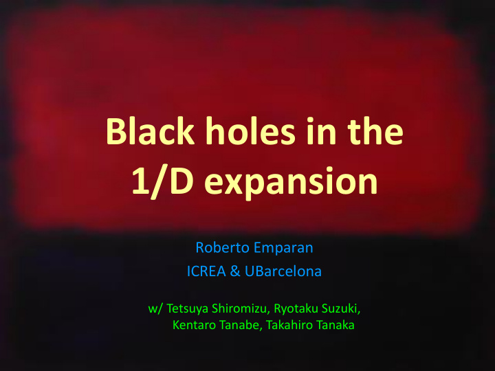 black holes in the