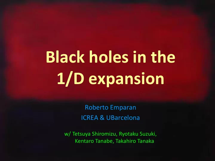 black holes in the