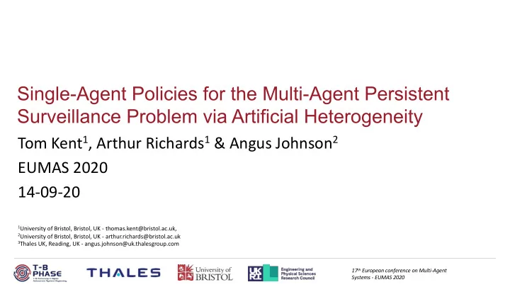 single agent policies for the multi agent persistent