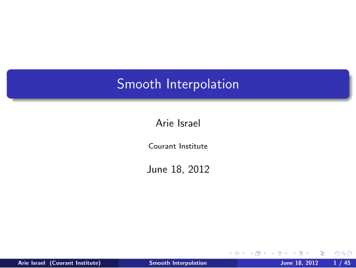 smooth interpolation