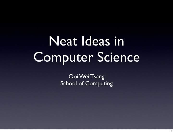 neat ideas in computer science