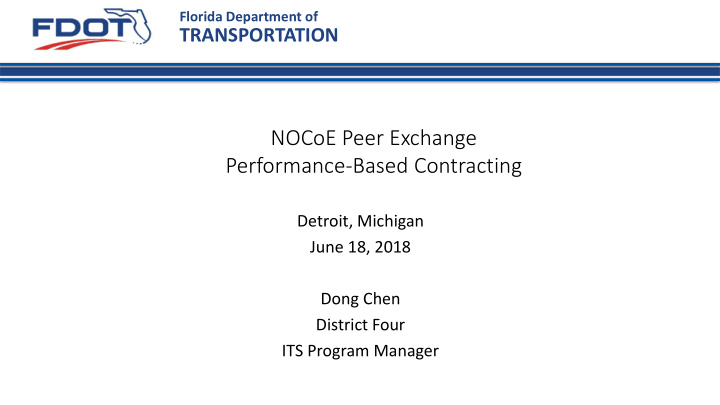 nocoe peer exchange performance based contracting