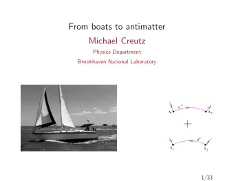 From boats to antimatter  Michael Creutz  Physics Department  Brookhaven National Laboratory e