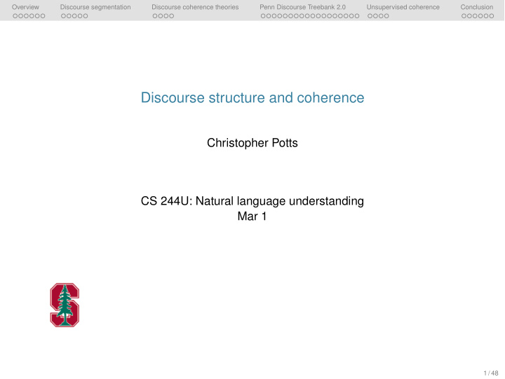 discourse structure and coherence