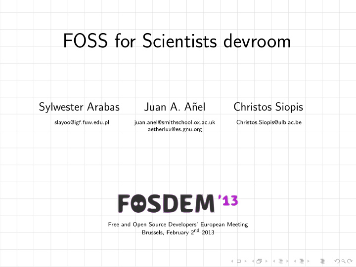 foss for scientists devroom