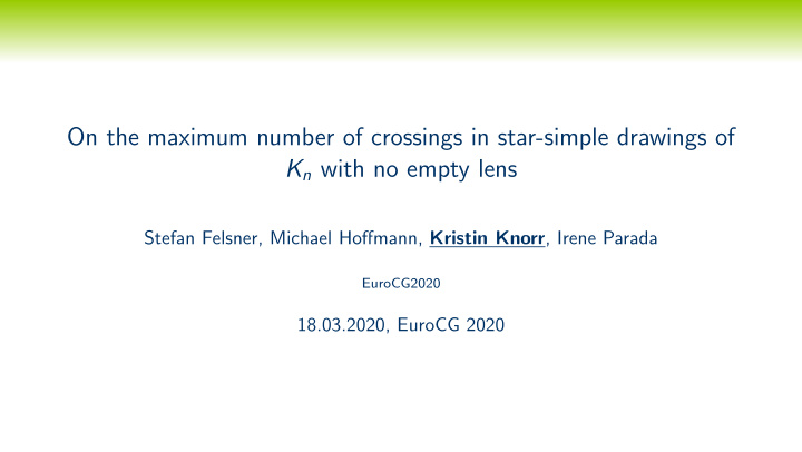 on the maximum number of crossings in star simple