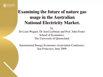 by  Dr Liam Wagner, Dr Ariel Liebman and Prof. John Foster  School of Economics,  The University of