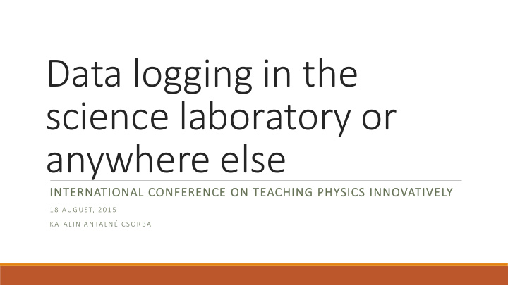 data logging in the science laboratory or
