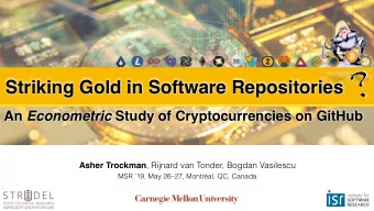 ?  Striking Gold in Software Repositories An Econometric Study of Cryptocurrencies on GitHub Asher