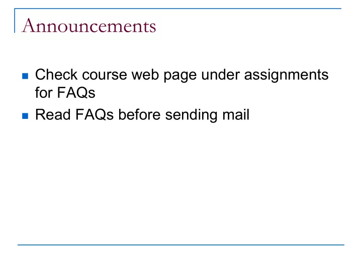 announcements