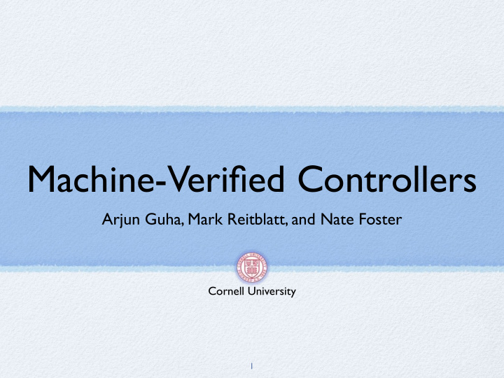 machine verified controllers