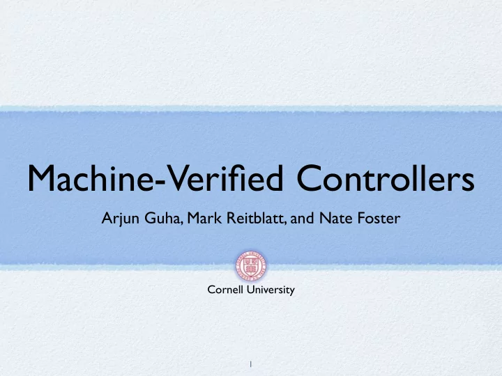 machine verified controllers